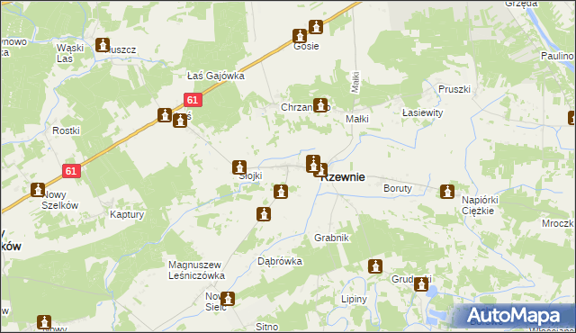 mapa Chrzczony gmina Rzewnie, Chrzczony gmina Rzewnie na mapie Targeo