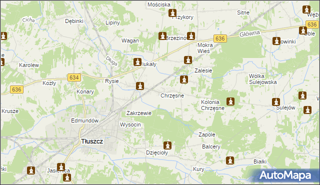 mapa Chrzęsne, Chrzęsne na mapie Targeo