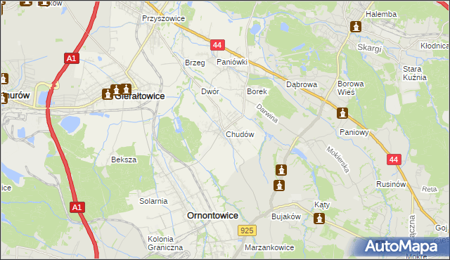 mapa Chudów, Chudów na mapie Targeo