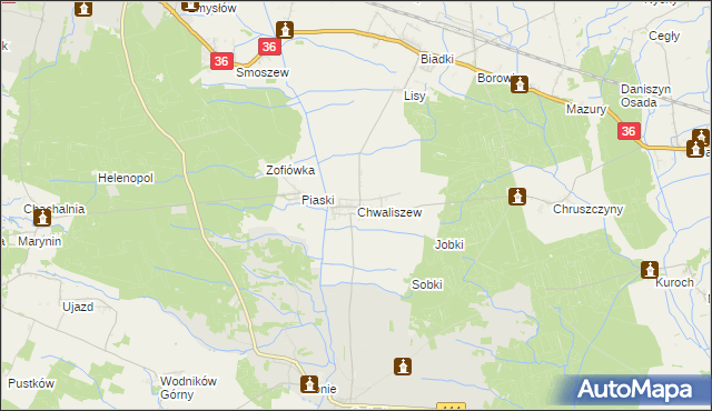 mapa Chwaliszew, Chwaliszew na mapie Targeo