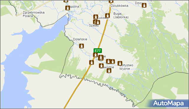 mapa Chyżne, Chyżne na mapie Targeo