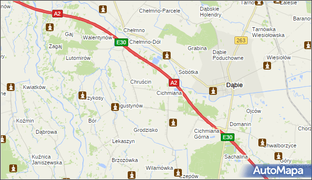 mapa Cichmiana, Cichmiana na mapie Targeo