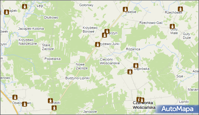 mapa Cieciórki Włościańskie, Cieciórki Włościańskie na mapie Targeo