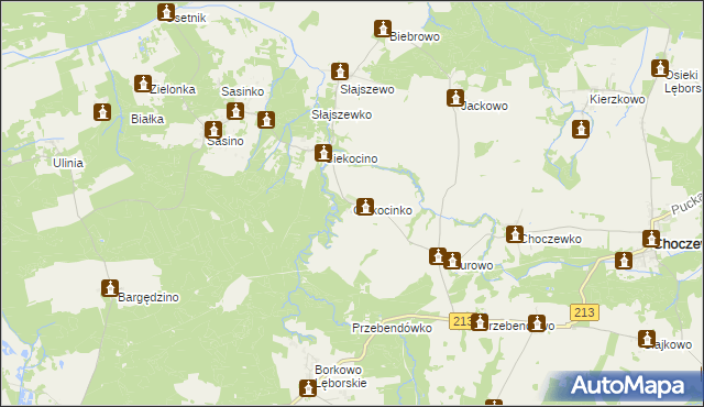 mapa Ciekocinko, Ciekocinko na mapie Targeo