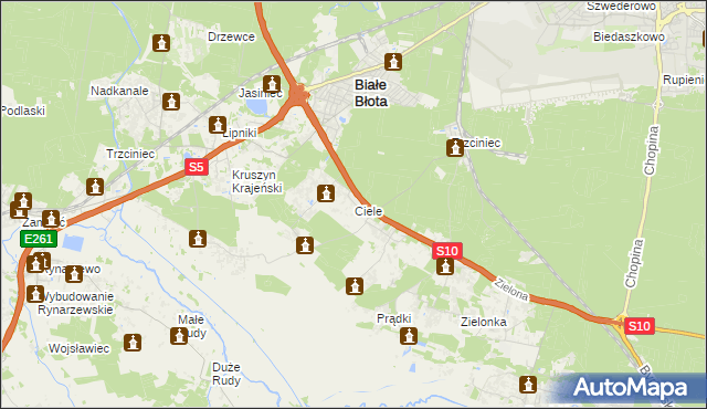 mapa Ciele, Ciele na mapie Targeo