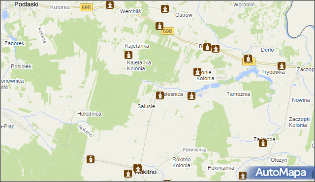 mapa Cieleśnica, Cieleśnica na mapie Targeo