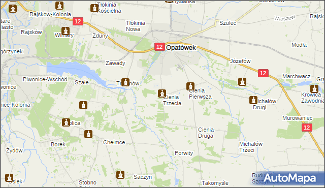 mapa Cienia Trzecia, Cienia Trzecia na mapie Targeo