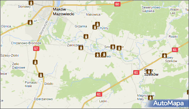 mapa Ciepielewo, Ciepielewo na mapie Targeo