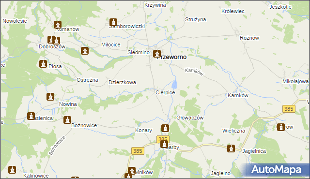 mapa Cierpice gmina Przeworno, Cierpice gmina Przeworno na mapie Targeo