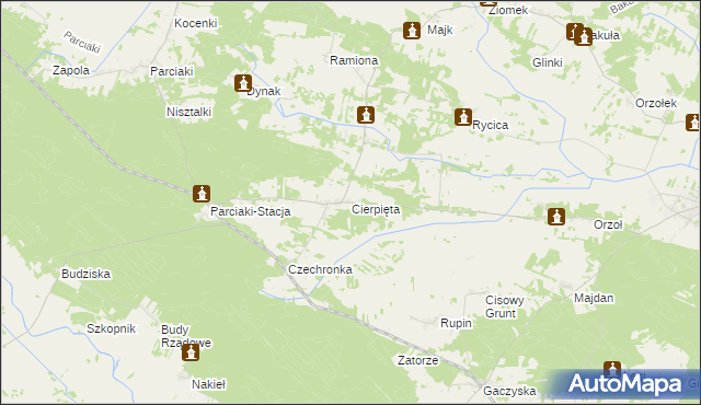 mapa Cierpięta gmina Baranowo, Cierpięta gmina Baranowo na mapie Targeo