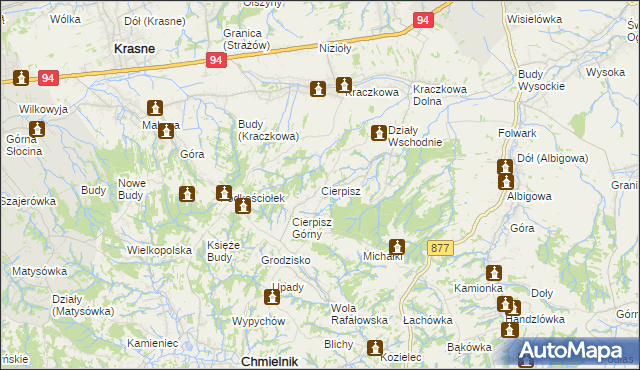 mapa Cierpisz gmina Łańcut, Cierpisz gmina Łańcut na mapie Targeo