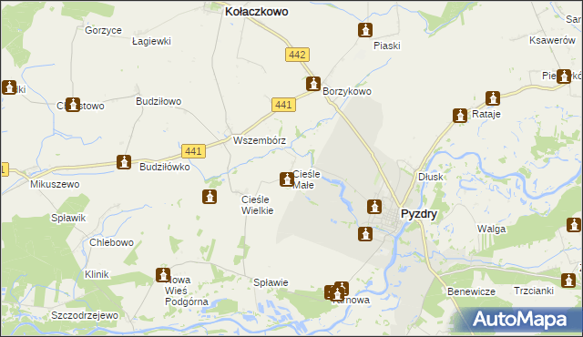 mapa Cieśle Małe, Cieśle Małe na mapie Targeo