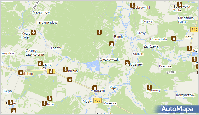 mapa Ciężkowiczki, Ciężkowiczki na mapie Targeo