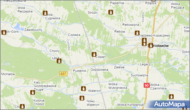 mapa Ciopan, Ciopan na mapie Targeo