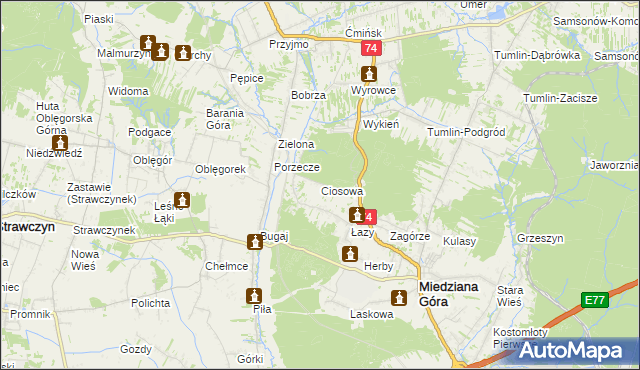 mapa Ciosowa, Ciosowa na mapie Targeo