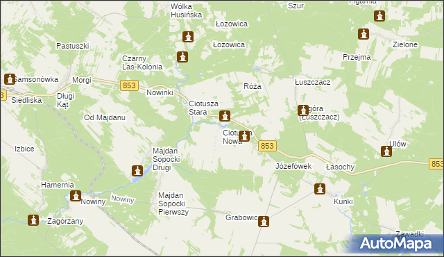 mapa Ciotusza Nowa, Ciotusza Nowa na mapie Targeo