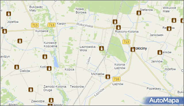 mapa Cisów gmina Rokiciny, Cisów gmina Rokiciny na mapie Targeo