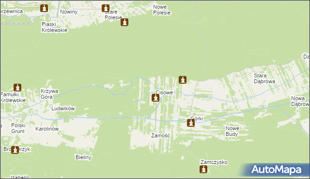 mapa Cisowe, Cisowe na mapie Targeo
