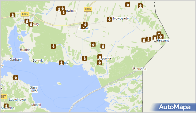 mapa Cisówka gmina Michałowo, Cisówka gmina Michałowo na mapie Targeo