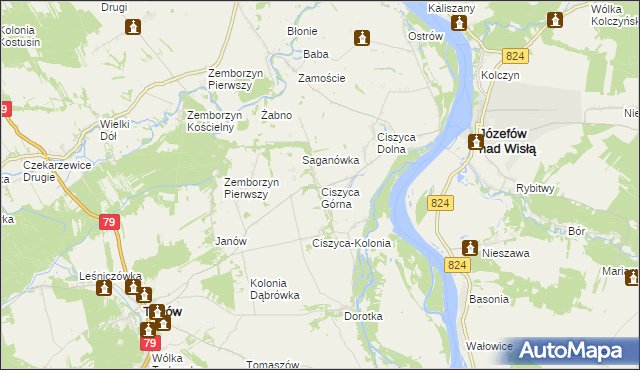 mapa Ciszyca Górna, Ciszyca Górna na mapie Targeo