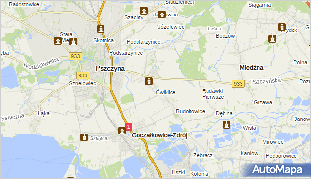 mapa Ćwiklice, Ćwiklice na mapie Targeo