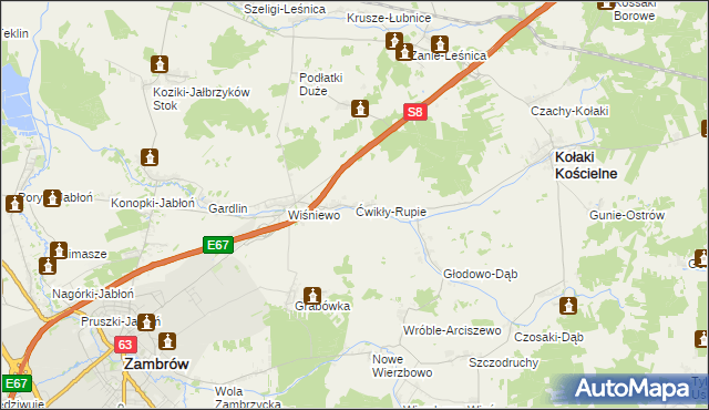 mapa Ćwikły-Rupie, Ćwikły-Rupie na mapie Targeo