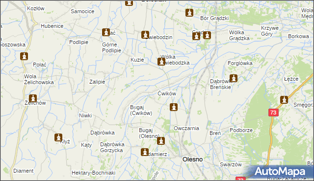 mapa Ćwików, Ćwików na mapie Targeo