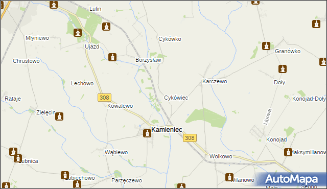 mapa Cykówiec, Cykówiec na mapie Targeo