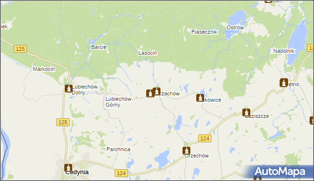 mapa Czachów gmina Cedynia, Czachów gmina Cedynia na mapie Targeo