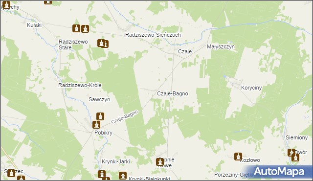 mapa Czaje-Bagno, Czaje-Bagno na mapie Targeo