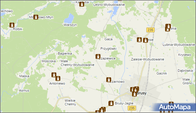 mapa Czapiewice, Czapiewice na mapie Targeo