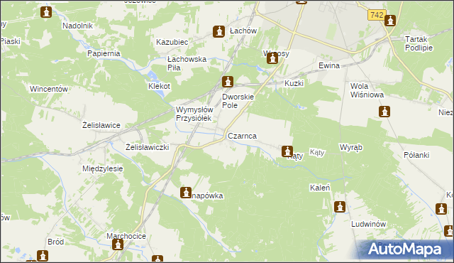 mapa Czarnca, Czarnca na mapie Targeo