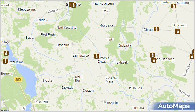 mapa Czarnia Duża, Czarnia Duża na mapie Targeo