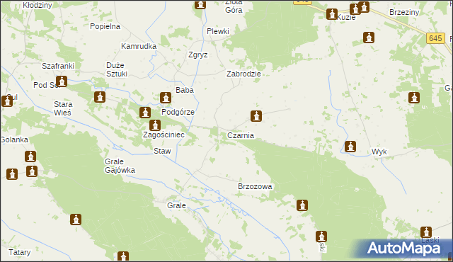 mapa Czarnia gmina Kadzidło, Czarnia gmina Kadzidło na mapie Targeo