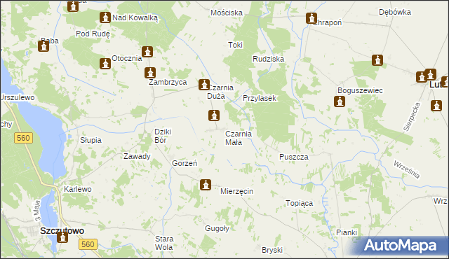 mapa Czarnia Mała, Czarnia Mała na mapie Targeo