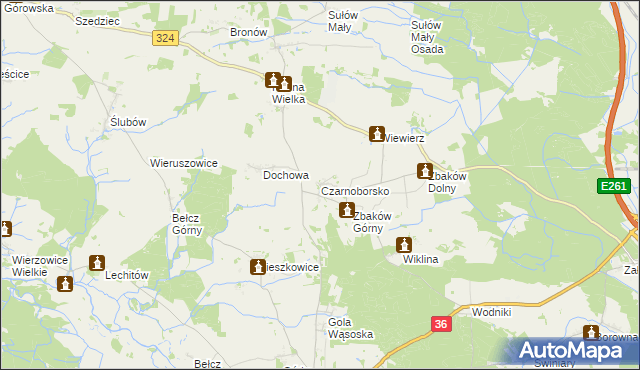 mapa Czarnoborsko, Czarnoborsko na mapie Targeo