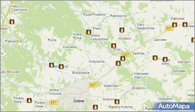 mapa Czarnocin gmina Dobre, Czarnocin gmina Dobre na mapie Targeo