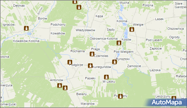 mapa Czarnolas gmina Ciepielów, Czarnolas gmina Ciepielów na mapie Targeo