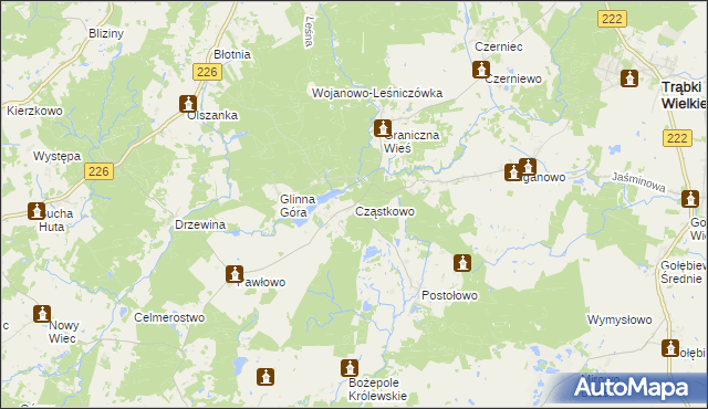 mapa Cząstkowo, Cząstkowo na mapie Targeo