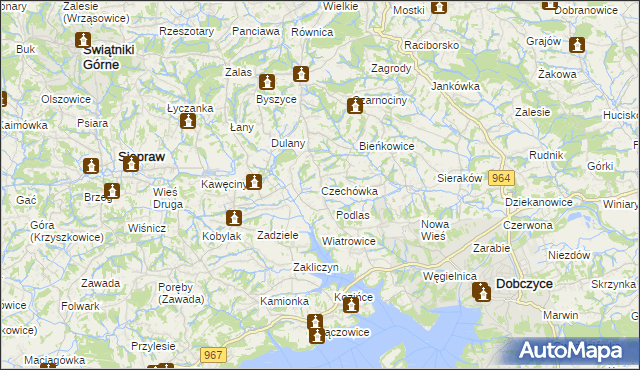 mapa Czechówka gmina Siepraw, Czechówka gmina Siepraw na mapie Targeo