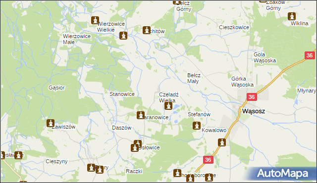 mapa Czeladź Wielka, Czeladź Wielka na mapie Targeo