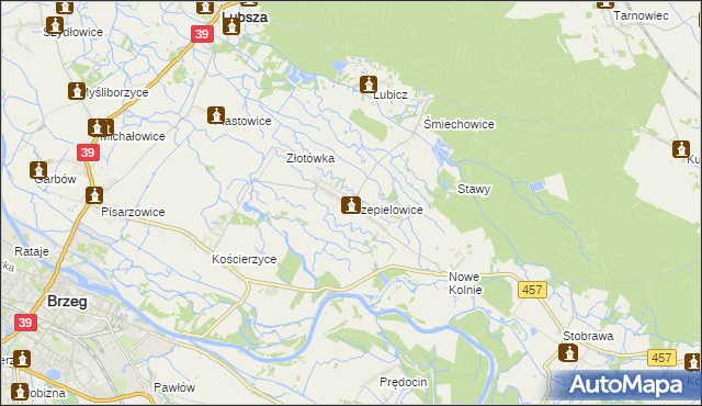 mapa Czepielowice, Czepielowice na mapie Targeo