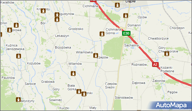 mapa Czepów, Czepów na mapie Targeo