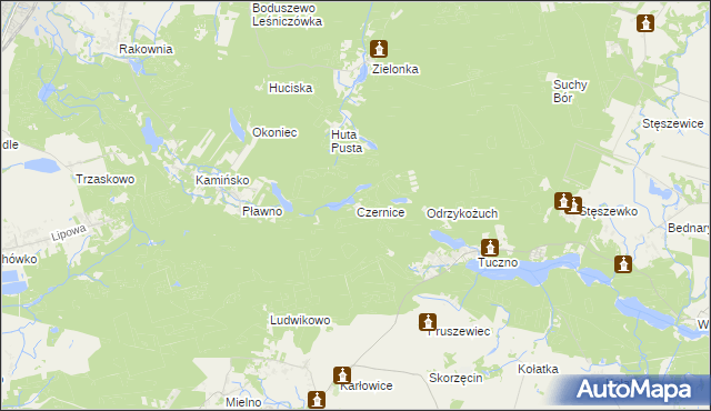 mapa Czernice gmina Murowana Goślina, Czernice gmina Murowana Goślina na mapie Targeo