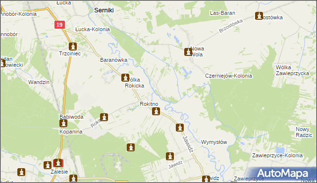 mapa Czerniejów gmina Serniki, Czerniejów gmina Serniki na mapie Targeo