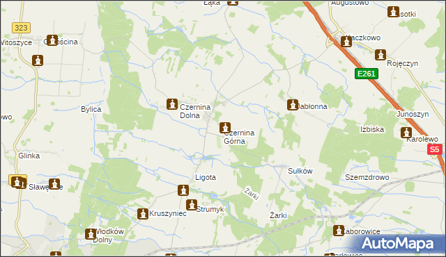 mapa Czernina Górna, Czernina Górna na mapie Targeo