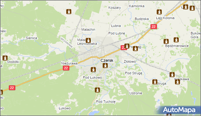 mapa Czersk powiat chojnicki, Czersk powiat chojnicki na mapie Targeo