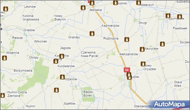 mapa Czerwona Niwa, Czerwona Niwa na mapie Targeo