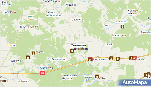 mapa Czerwonka Szlachecka, Czerwonka Szlachecka na mapie Targeo