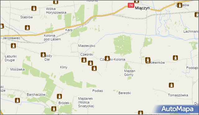 mapa Cześniki-Kolonia, Cześniki-Kolonia na mapie Targeo